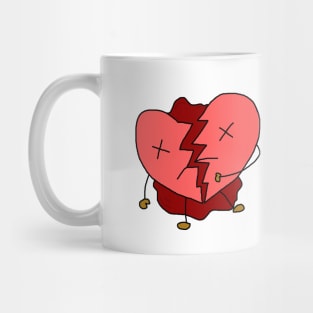 Valentines Day Broken Heart Design Mug